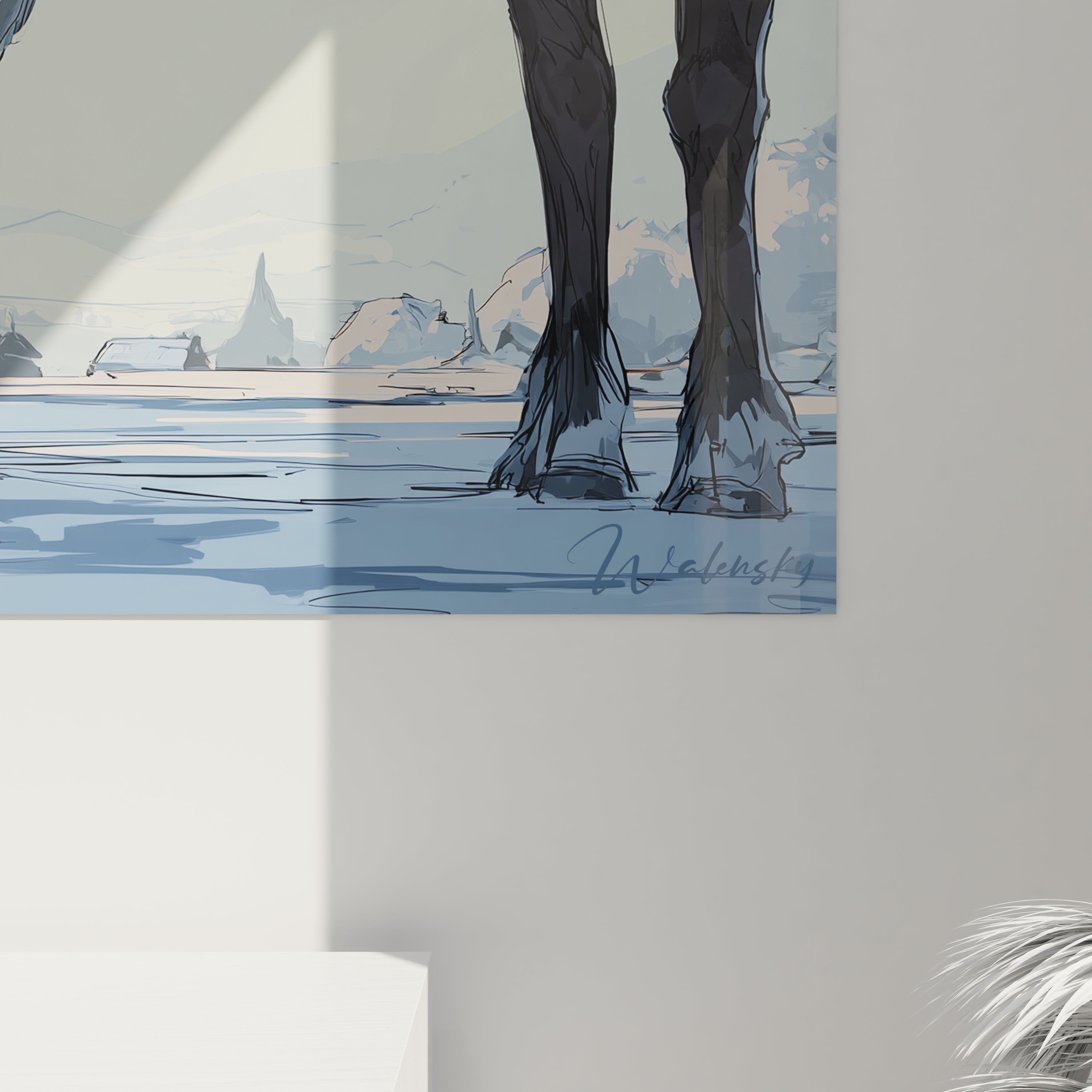 Tableau mural renne Noël haut de gamme de la marque Walensky, parfait pour la décoration festive