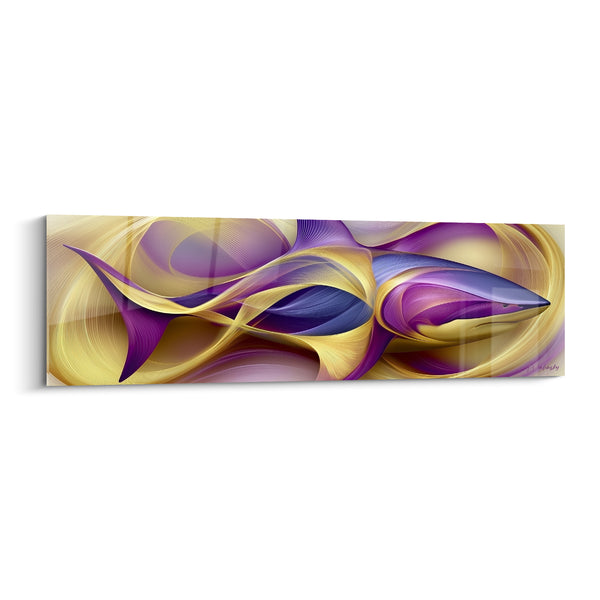 Tableau Requin doré aux volutes violettes - Tourbillon des profondeurs - Edition Requin