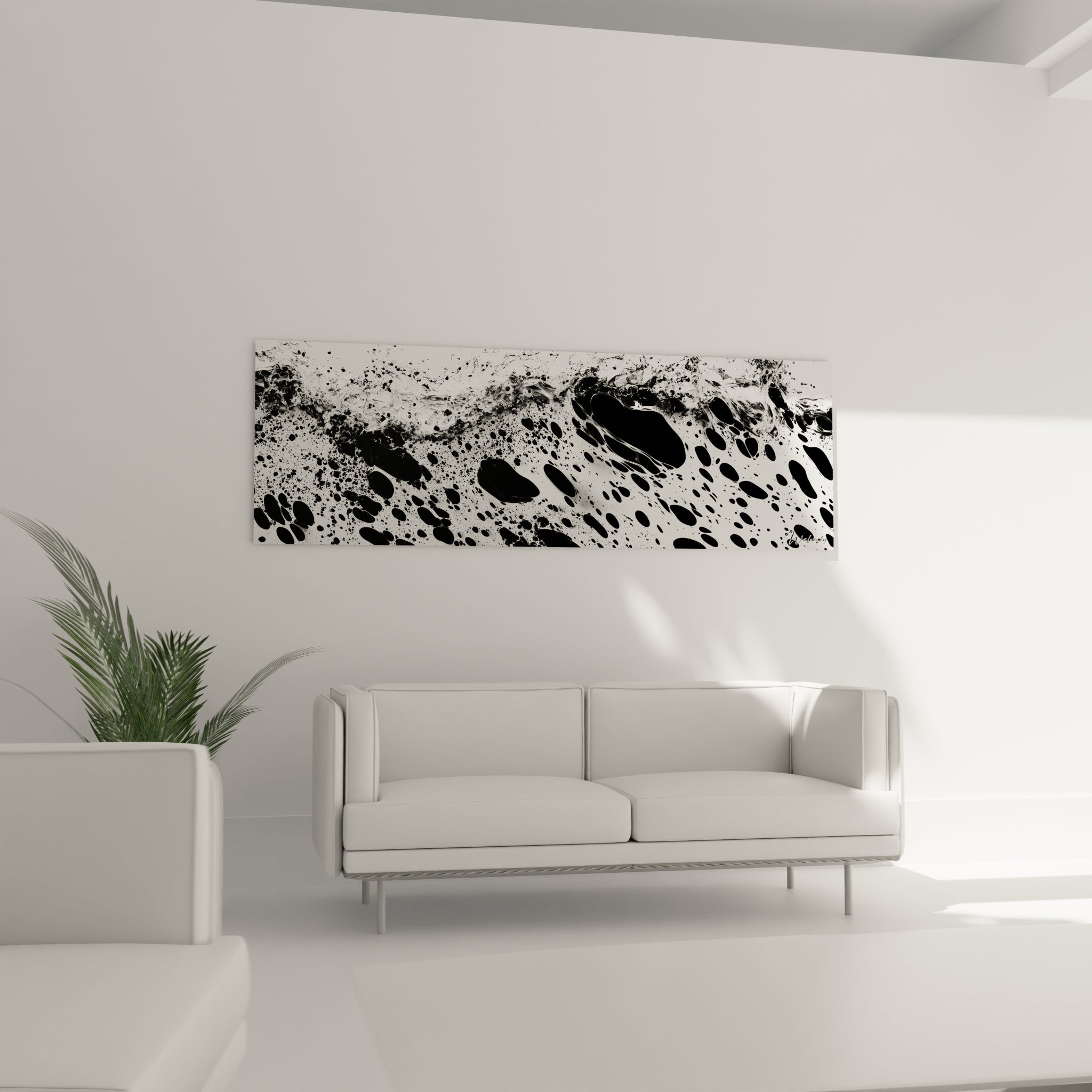 Tableau tacheté noir et blanc de Walensky, moderne, parfait pour une décoration intérieure élégante