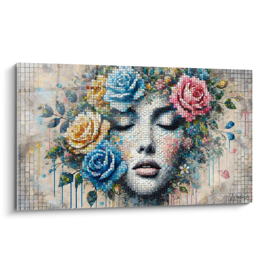 Wandbild Träumerei Floral - Mosaik-Street-Art-Edition