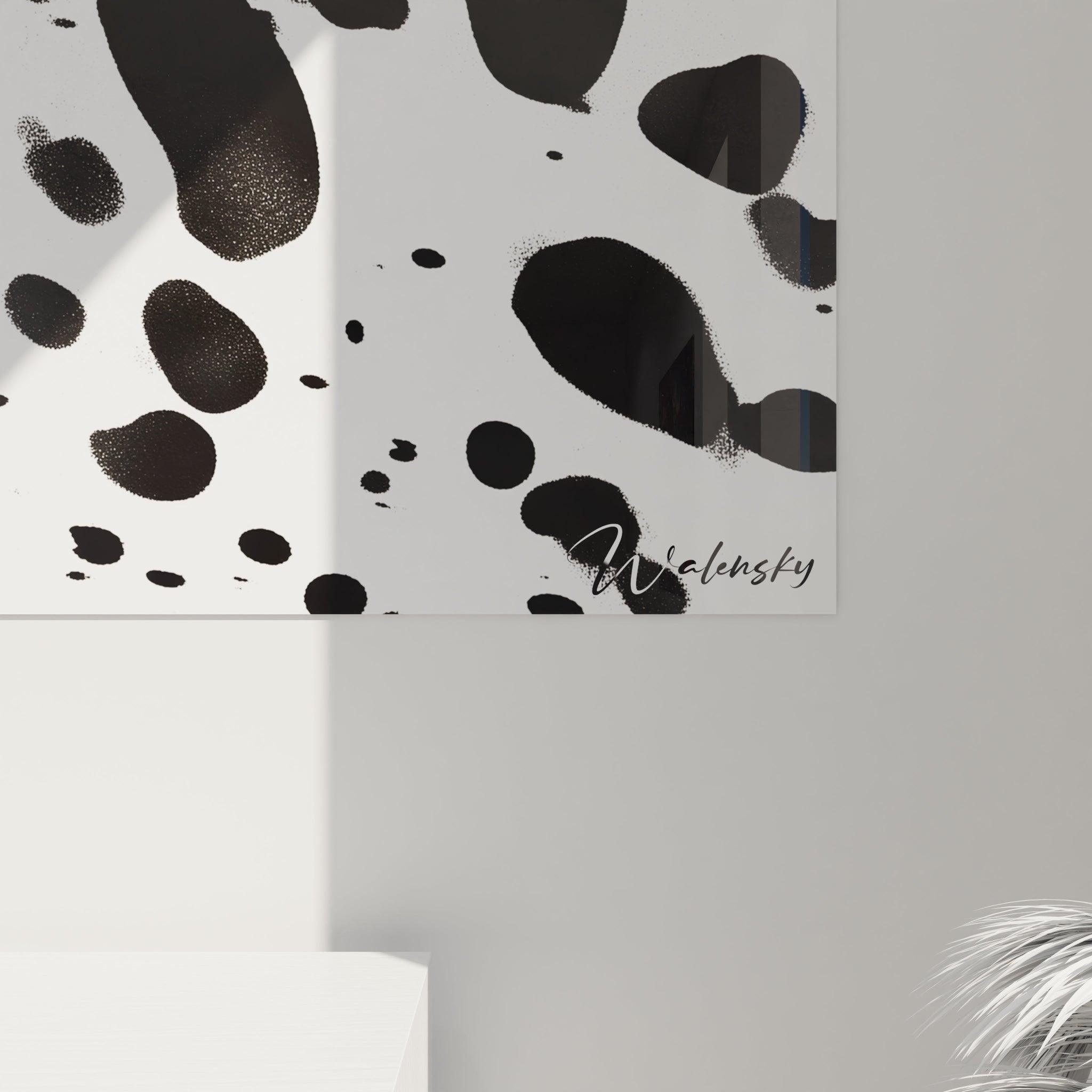 Tableau tacheté noir et blanc de Walensky pour décoration moderne et artistique mural