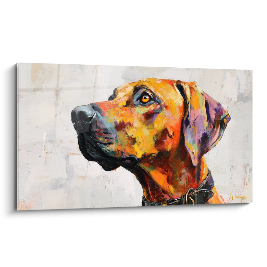 Tableau Chien aux Couleurs Éclatantes - Portrait Artistique Moderne - Edition Rhodesian Ridgeback