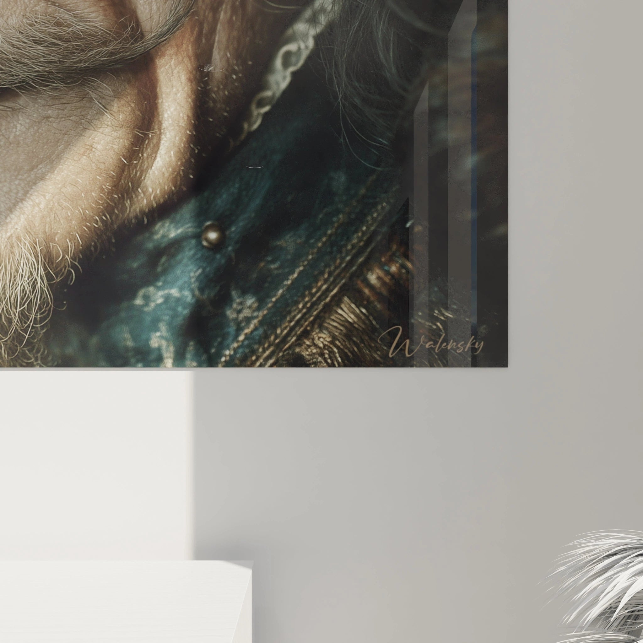 Tableau mural Walensky portrait baroque gros plan visage ancien details texture peinture tableau artistique regard éternel