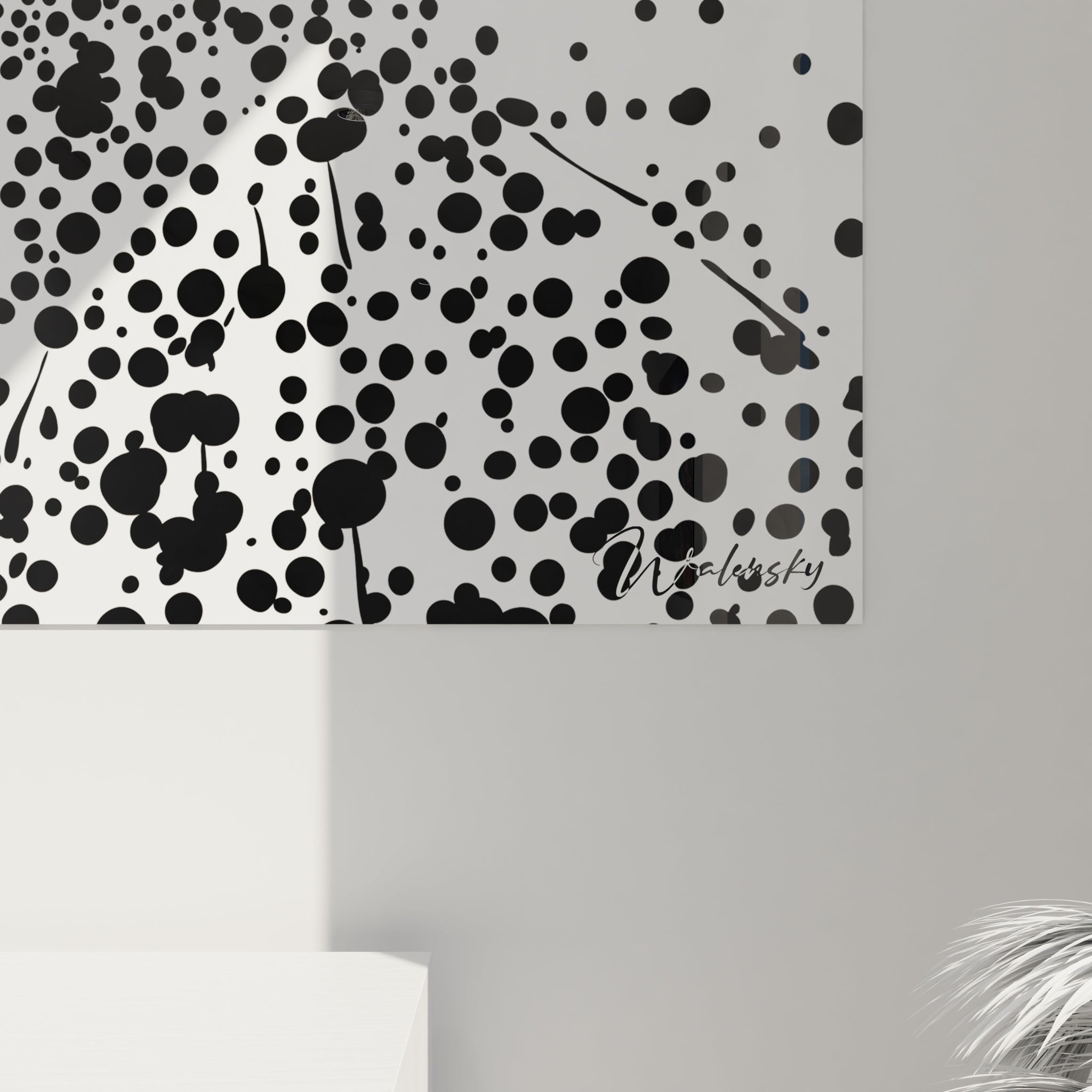 Tableau Robe Pointilliste - édition tacheté noir et blanc
