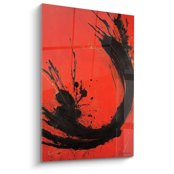 Abstract Schilderij Rood en Zwart Expressionistisch - Vurige Energie - Feng Shui Editie Zuid Vuur