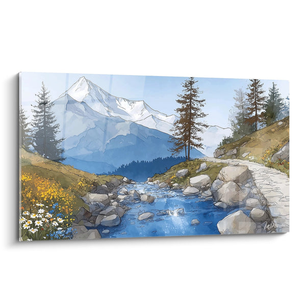 Tavolozza del ruscello di montagna - Torrente alpino dalle acque cristalline - edizione montagna