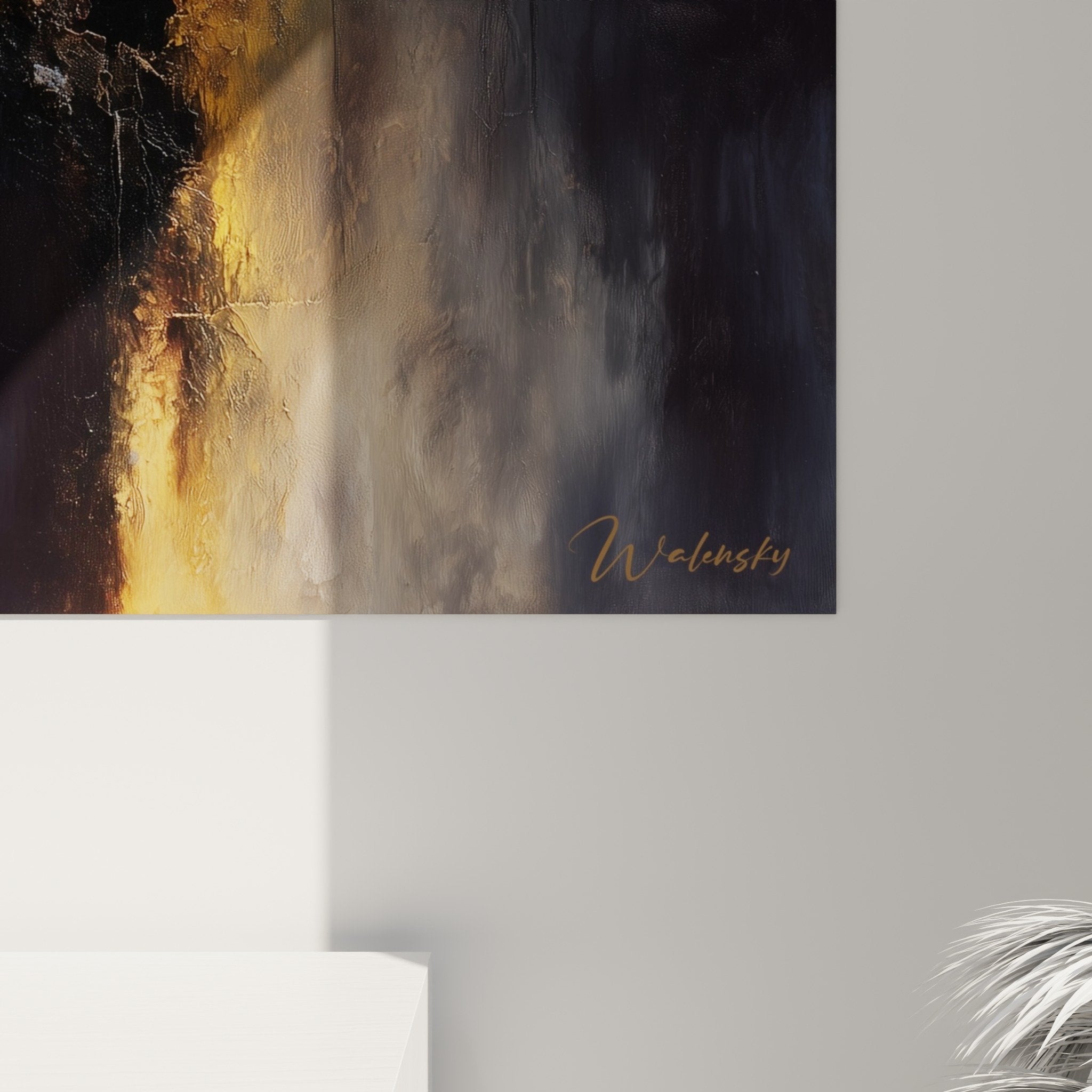 wall art living room earthy tones bronze warm mystical ambiance