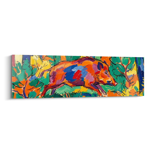 Cuadro de Jabalí Expresionista en Tonos Llamativos - Pintura Fauve Multicolor - Edición Jabalí