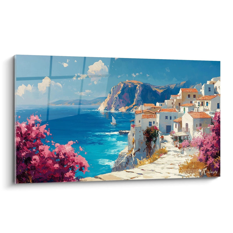 Tableau Santorini Fleurie - édition paysage