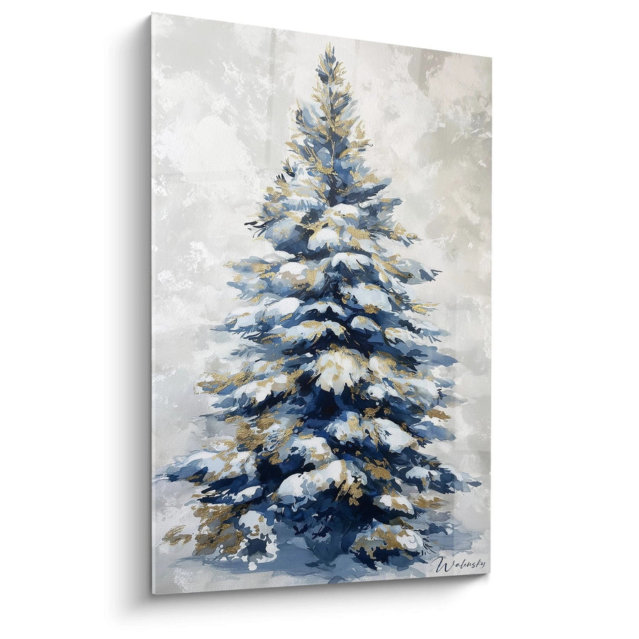 Tableau Sapin Flocons d'or et de neige - édition Noel