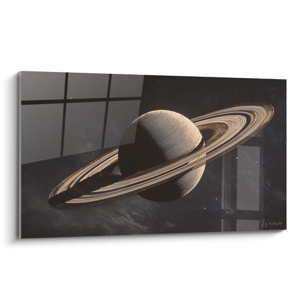 Cuadro Saturno y sus anillos - Visión cósmica dorada - edición Divers espacio