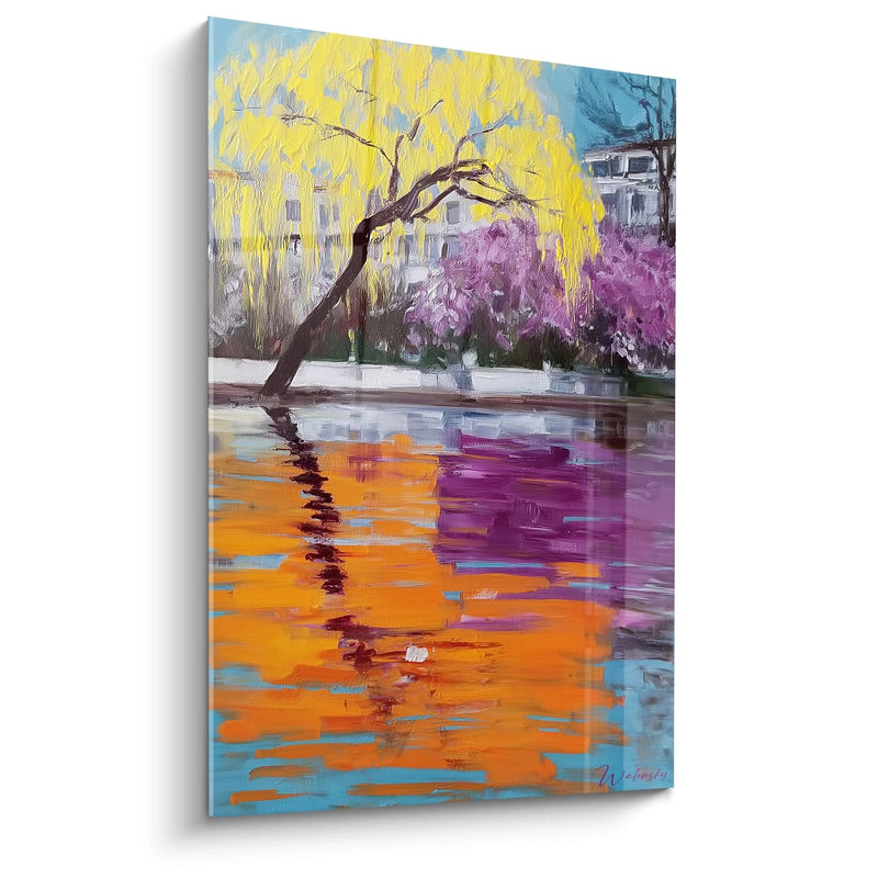 Weeping Willow Painting Riverside Contemplation - Impressionism Edition