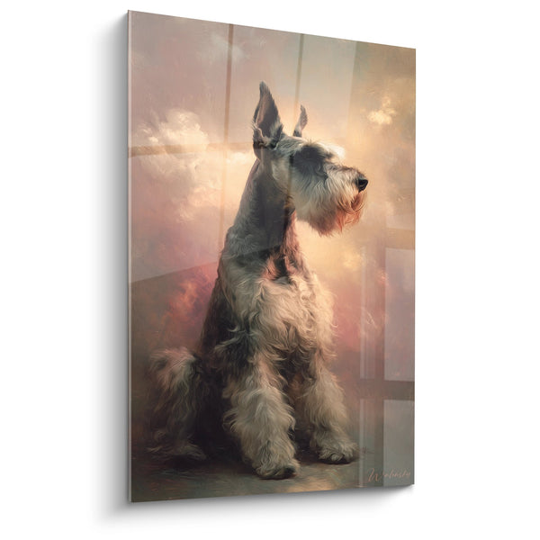 Cuadro de Schnauzer Majestuoso en Tonos Dorados - Retrato Noble - Edición Schnauzer