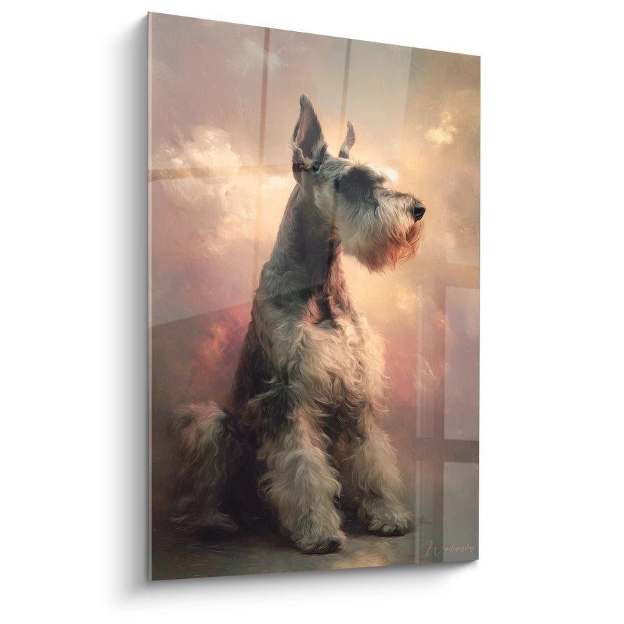 Tableau Schnauzer Majestueux aux Tons Dorés - Portrait Noble - Edition Schnauzer