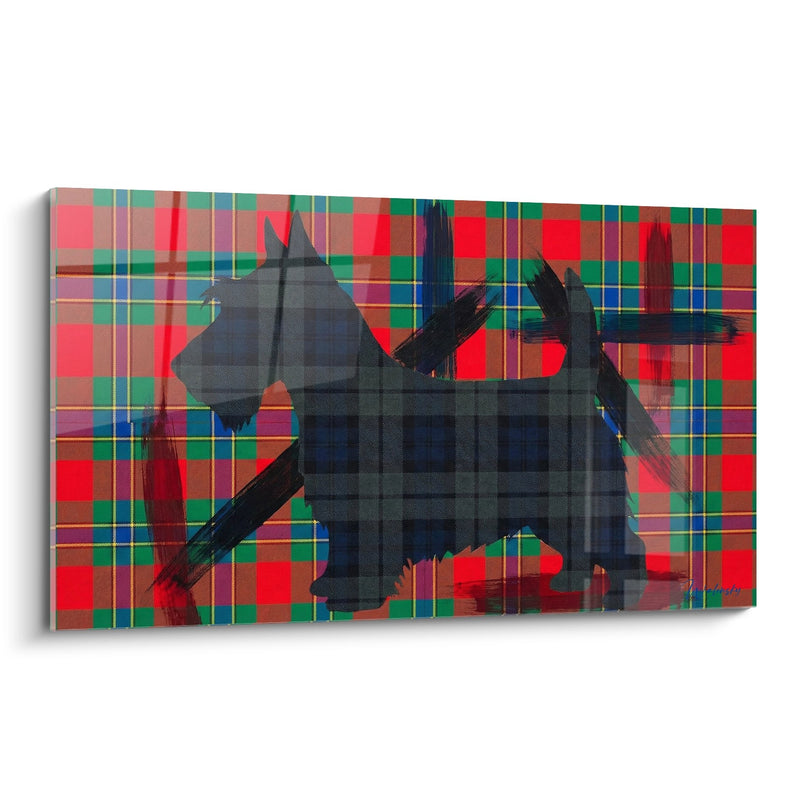 Quadro Silhouette Terrier su Tartan Scozzese - Arte Contemporanea - Edizione Scottish Terrier