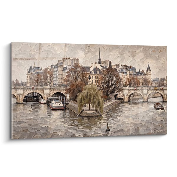 Tableau Pont Neuf saule pleureur île de la Cité - Brume parisienne - Edition Seine  Île-de-France  France