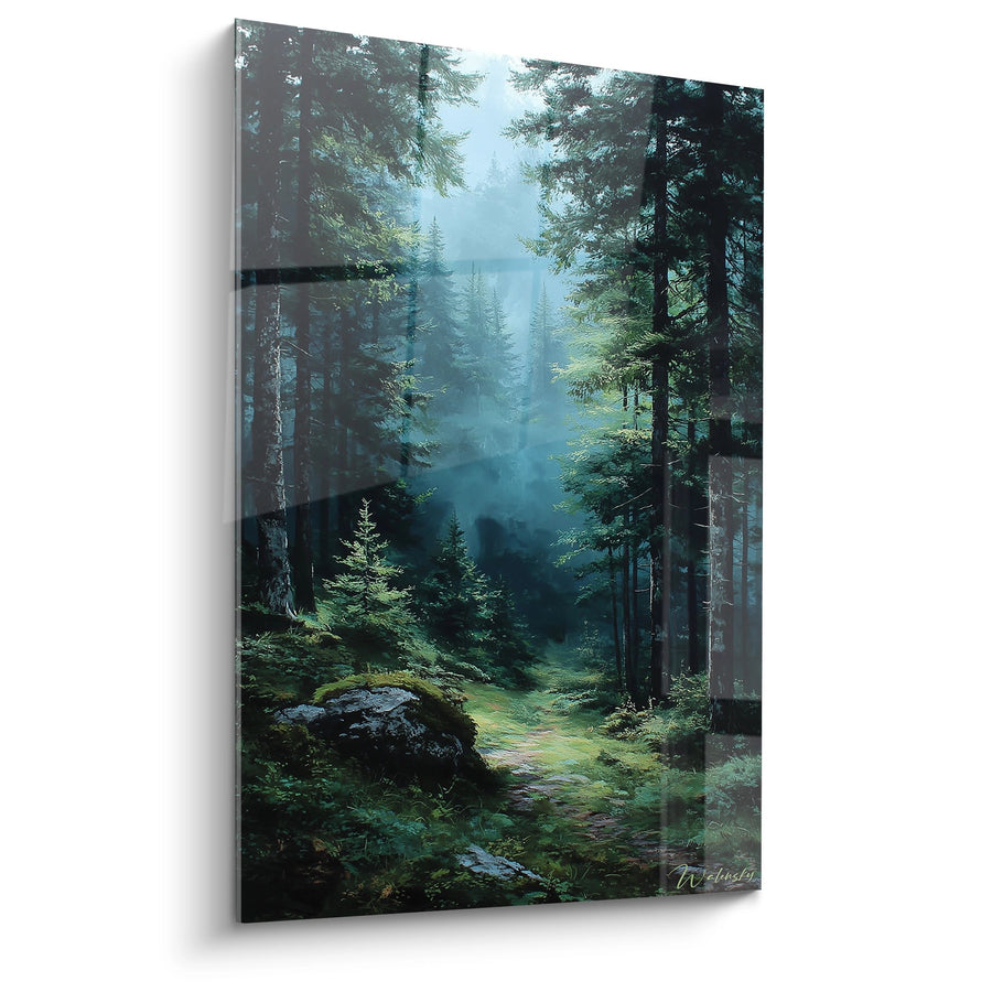 Tableau Sentier Forestier dans la Brume - Mystère Sylvestre - édition Forêt
