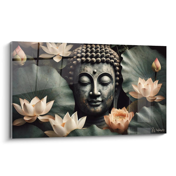 Serenity in Bloom Wall Art - Zen Buddha Edition
