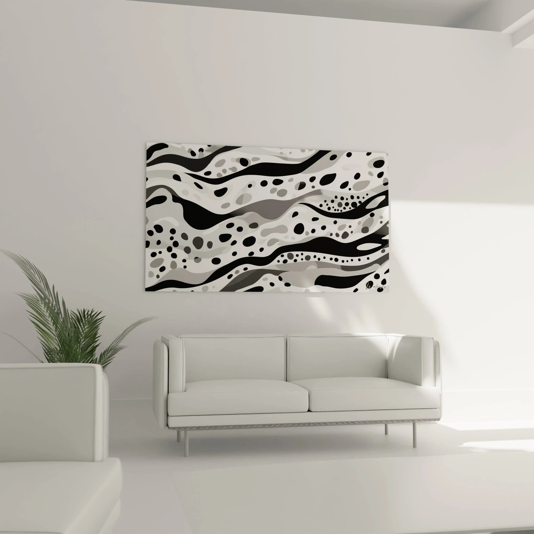 Tableau Serpentins - édition tacheté noir et blanc - Walensky