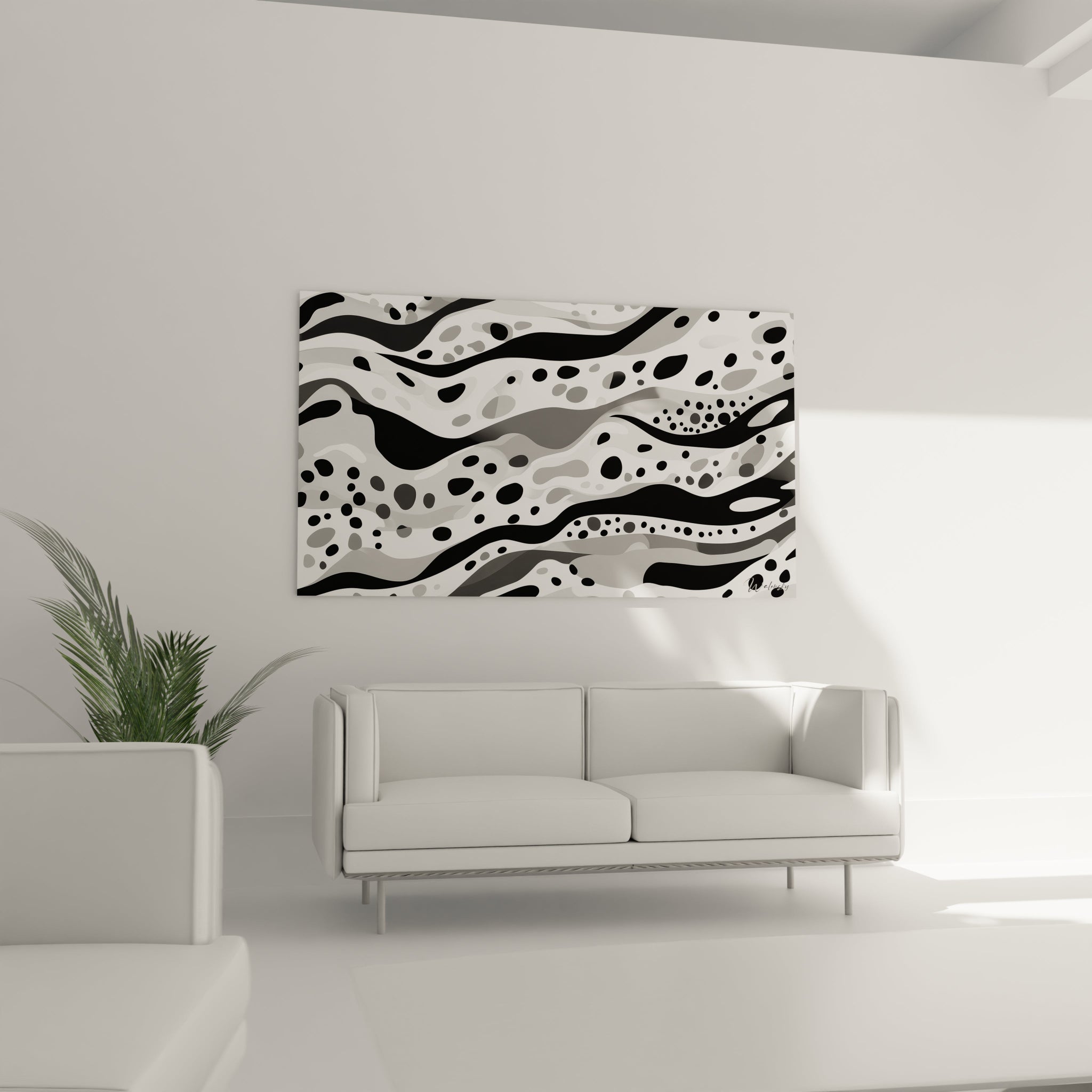 Tableau Serpentins - édition tacheté noir et blanc
