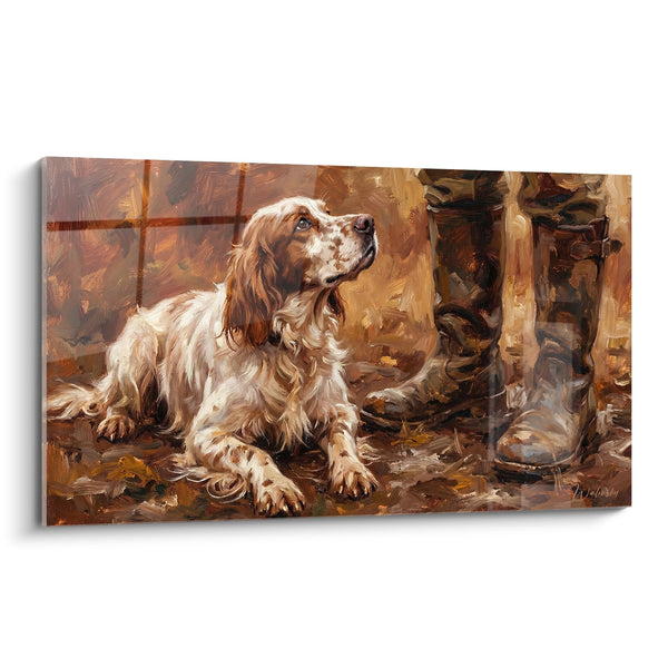 Cuadro de Perro con Botas Antiguas - Compañero Fiel - Edición Setter Inglés