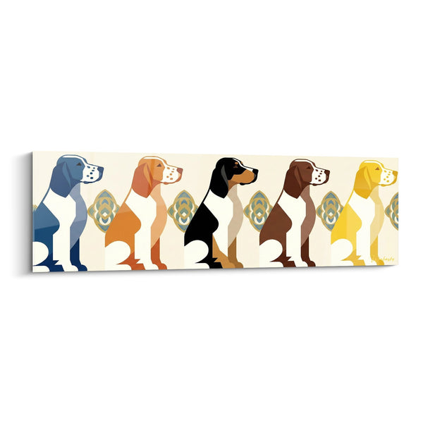 Cuadro Perfiles Multicoloridos Estilizados - Geometría Canina - Edición Setter Inglés