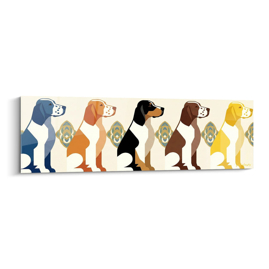 Multicolor Stylized Profiles Wall Art - Canine Geometry - English Setter Edition