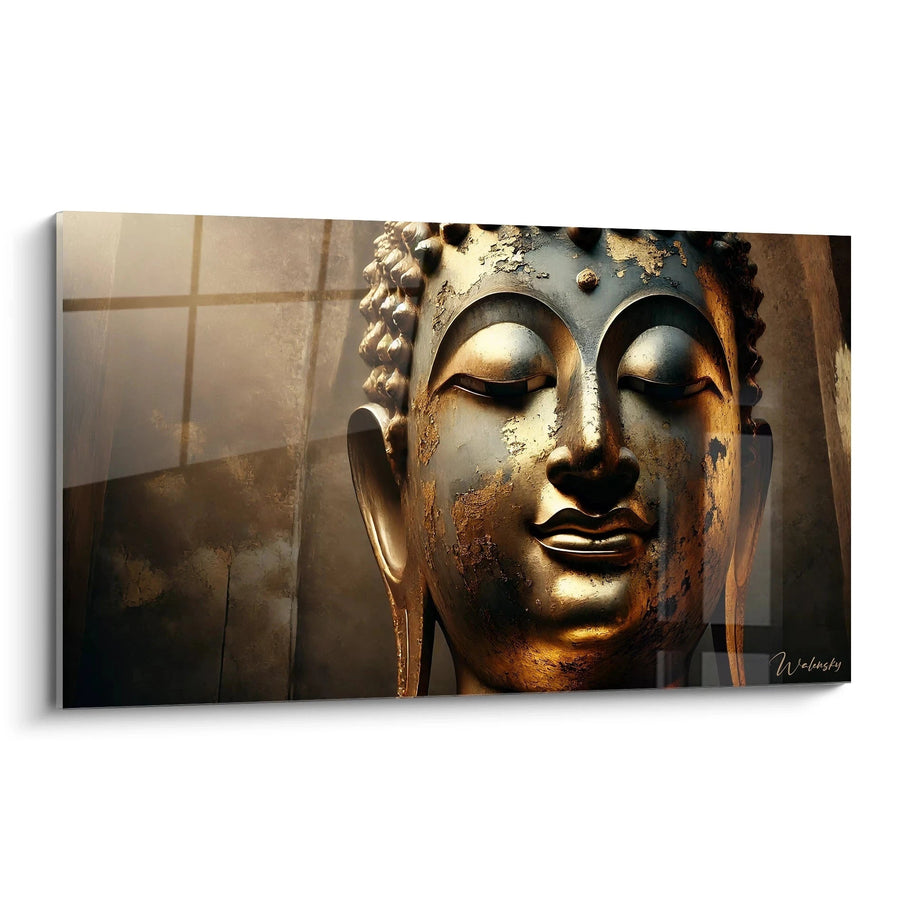 Golden Silence Wall Art - Zen Buddha Edition