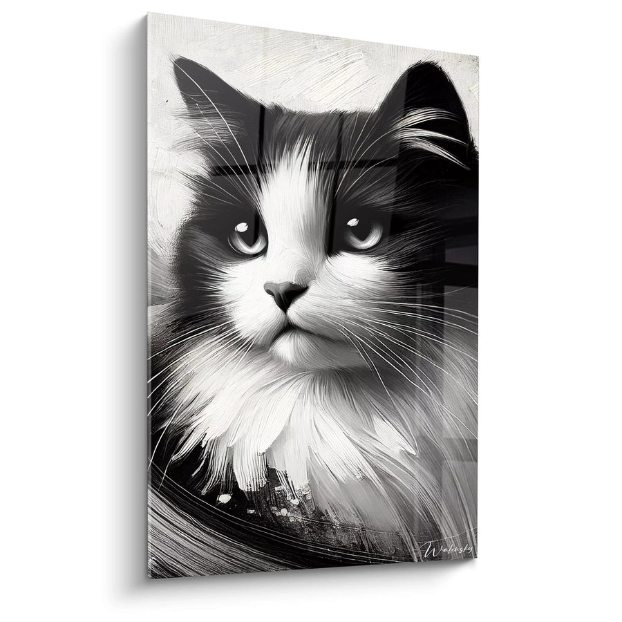 Cuadro Silencio en Blanco y Negro - Edición Gato Animales