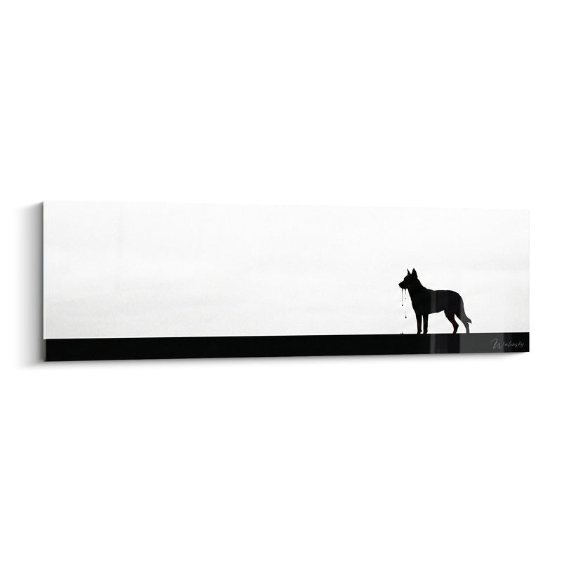 Tableau Silhouette Chien Noir Minimaliste - Solitude Élégante - Edition Beauceron