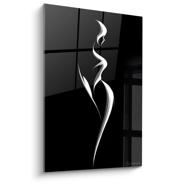 Tableau Silhouette Féminine Élégante - Grâce Moderne - Edition personnages noir et blanc