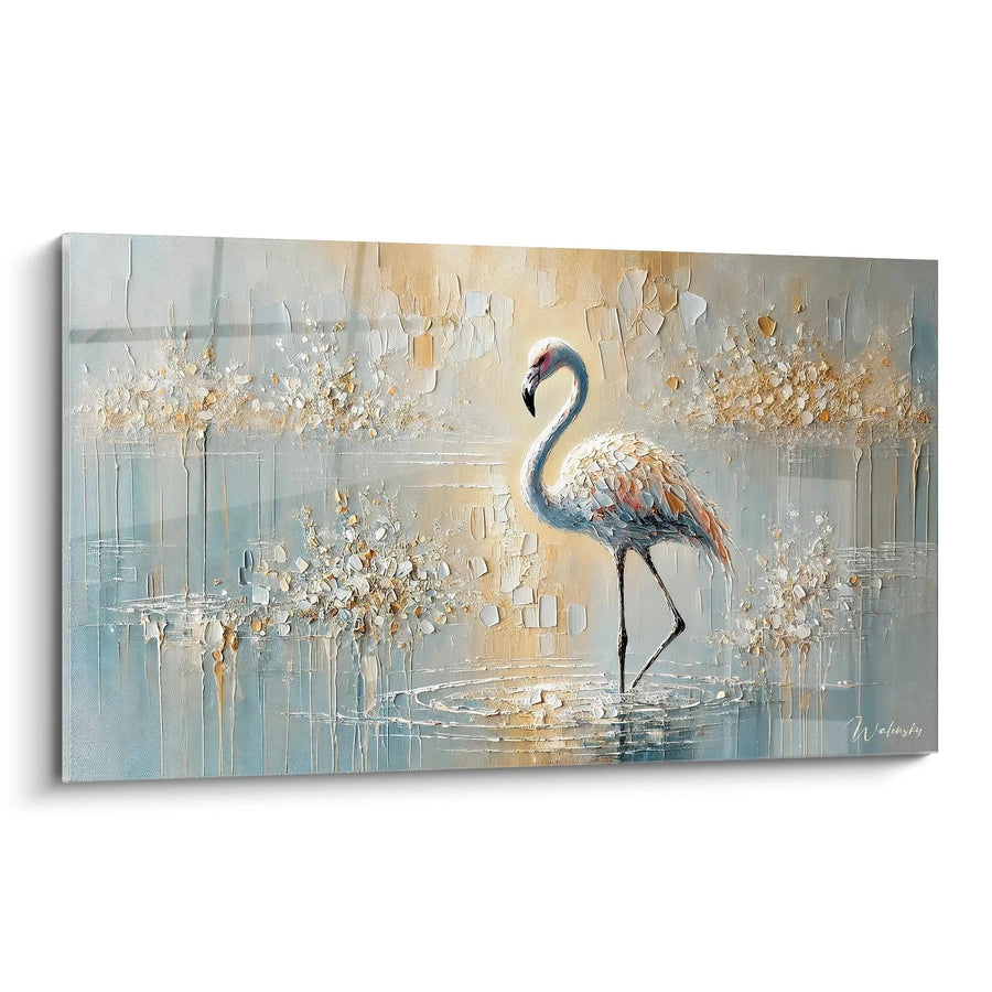 Cuadro Sillage Dorado - Edición Flamenco Rosa Animales