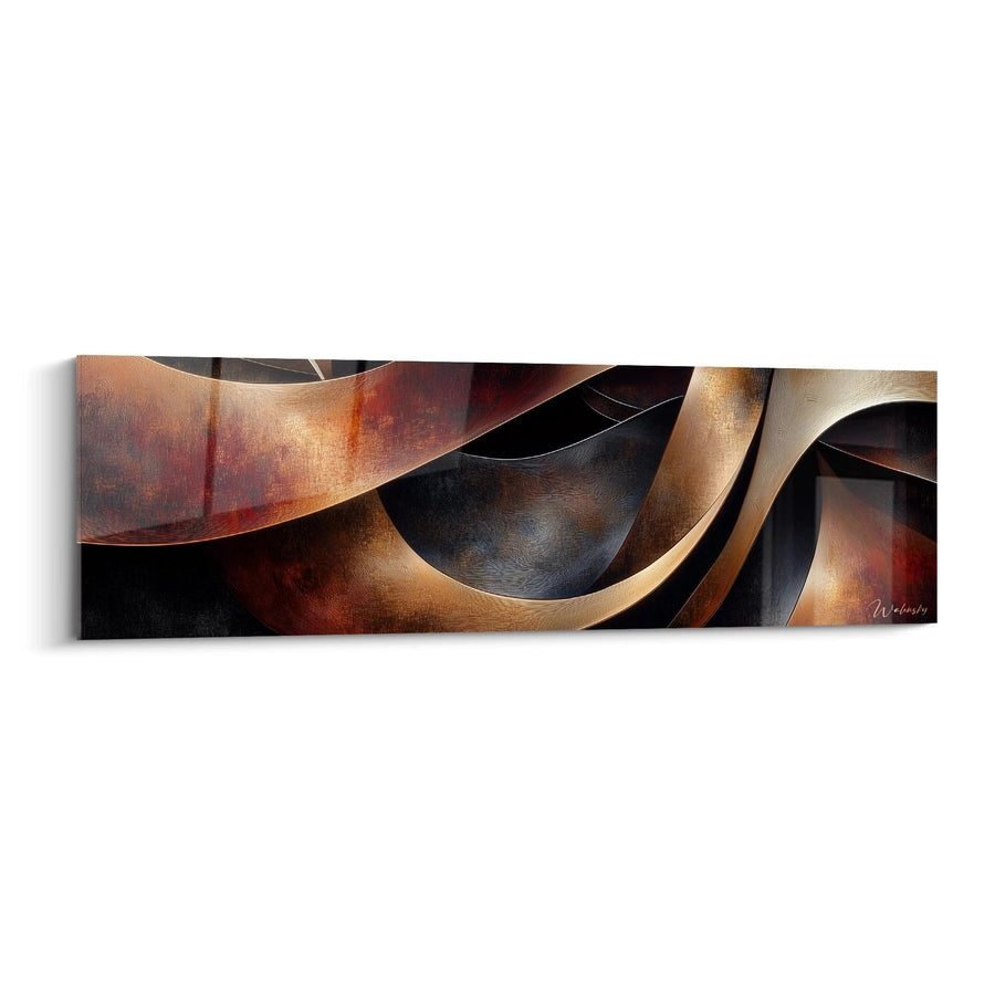 Tableau Sinuosités Méditation Ocre - édition moderne abstrait