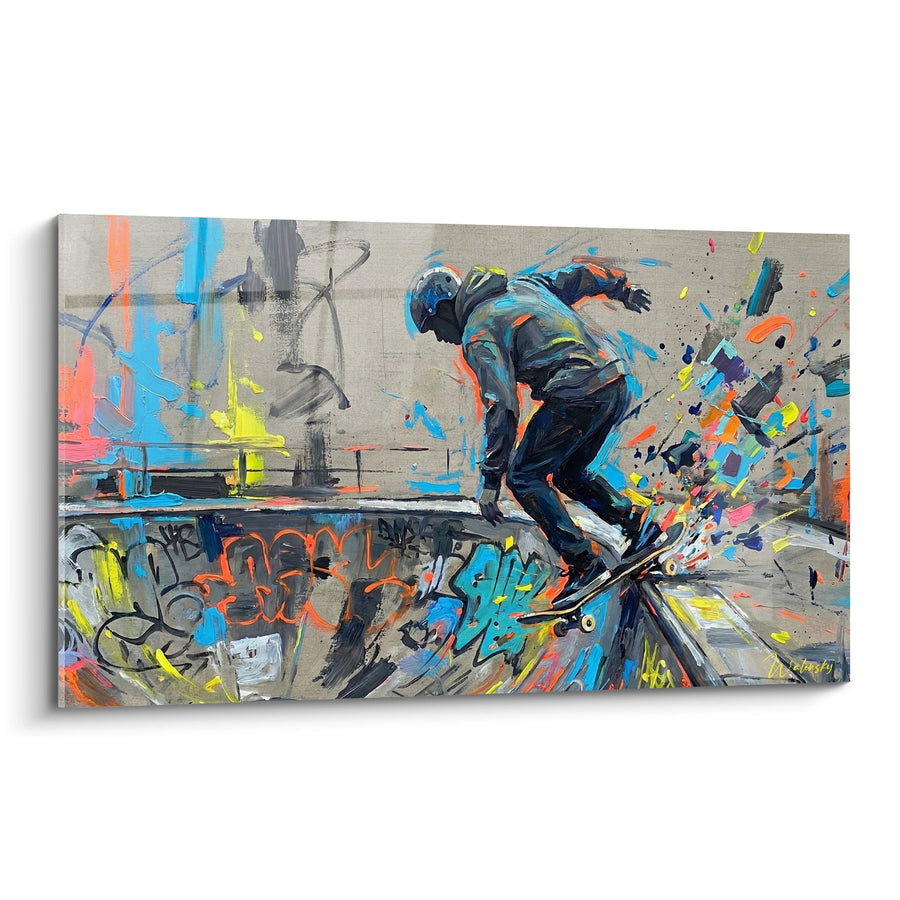 Tableau Skateboarder Urbain Multicolore - Explosion Créative - Edition Brooklyn