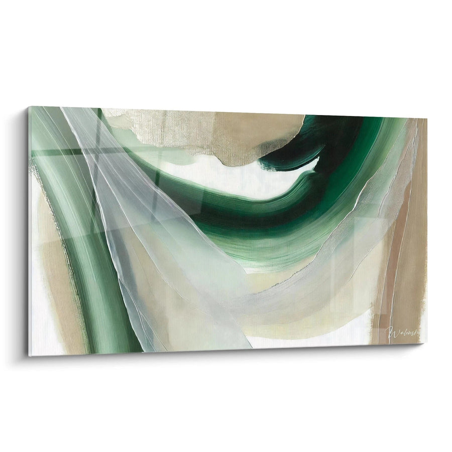 Cuadro Seda Esmeralda - Edición Acrílico Abstracto