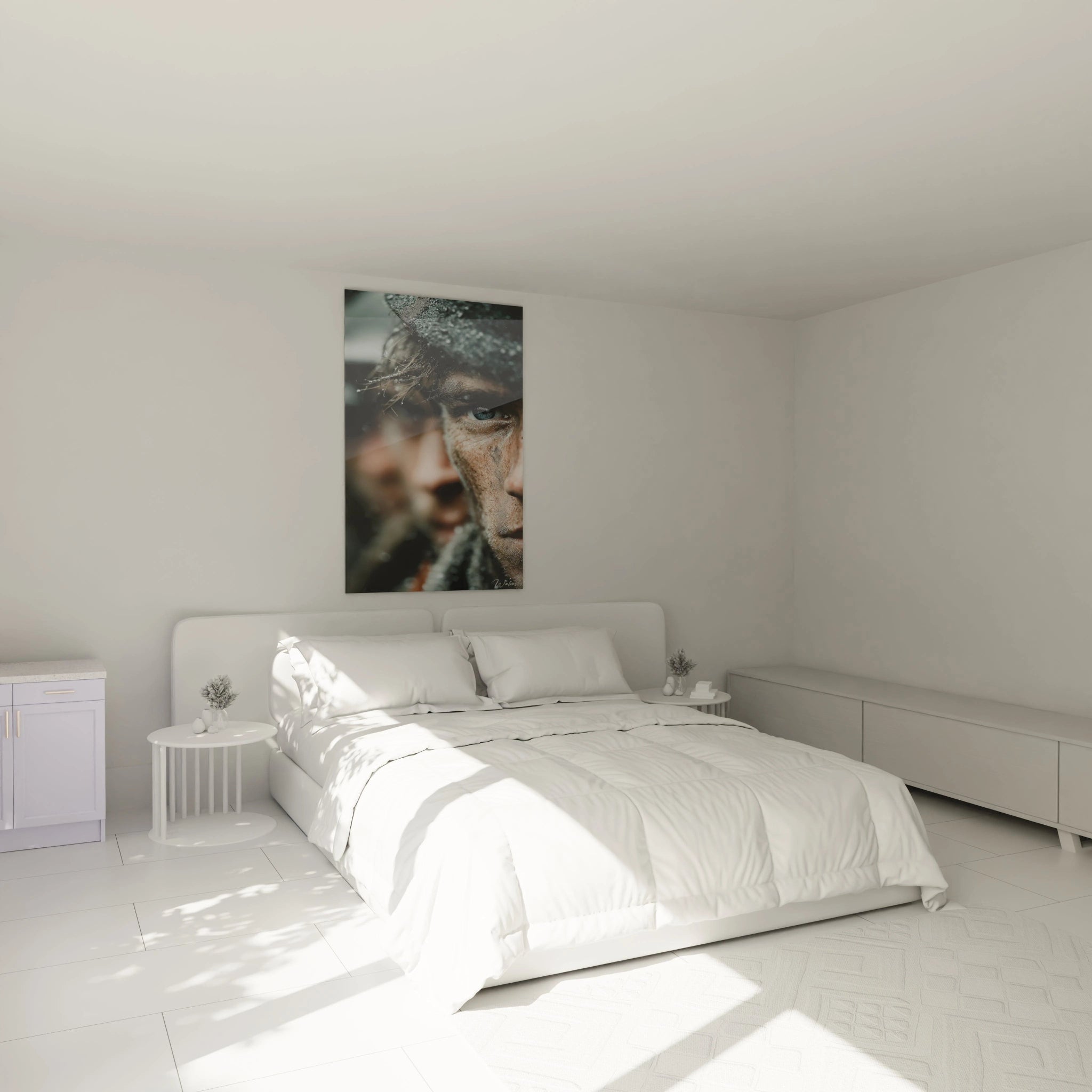 Tableau mural Walensky montrant un tableau soldat Première Guerre mondiale gros plan visage intense décor chambre