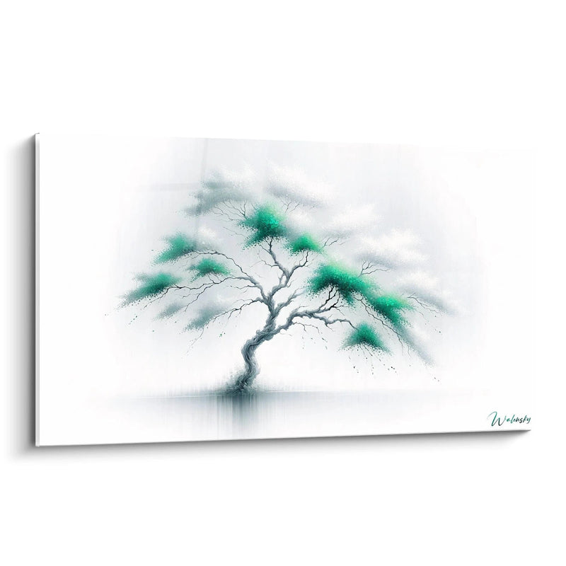 Gemälde Hauch der Grüntöne - Minimalistische Abstrakte Ausgabe