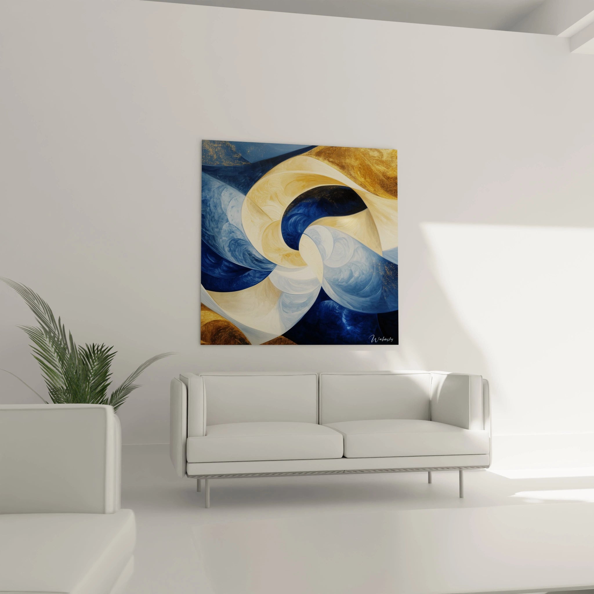 Tableau Souffle Divin Blanc - Edition Moderne Abstrait - Walensky