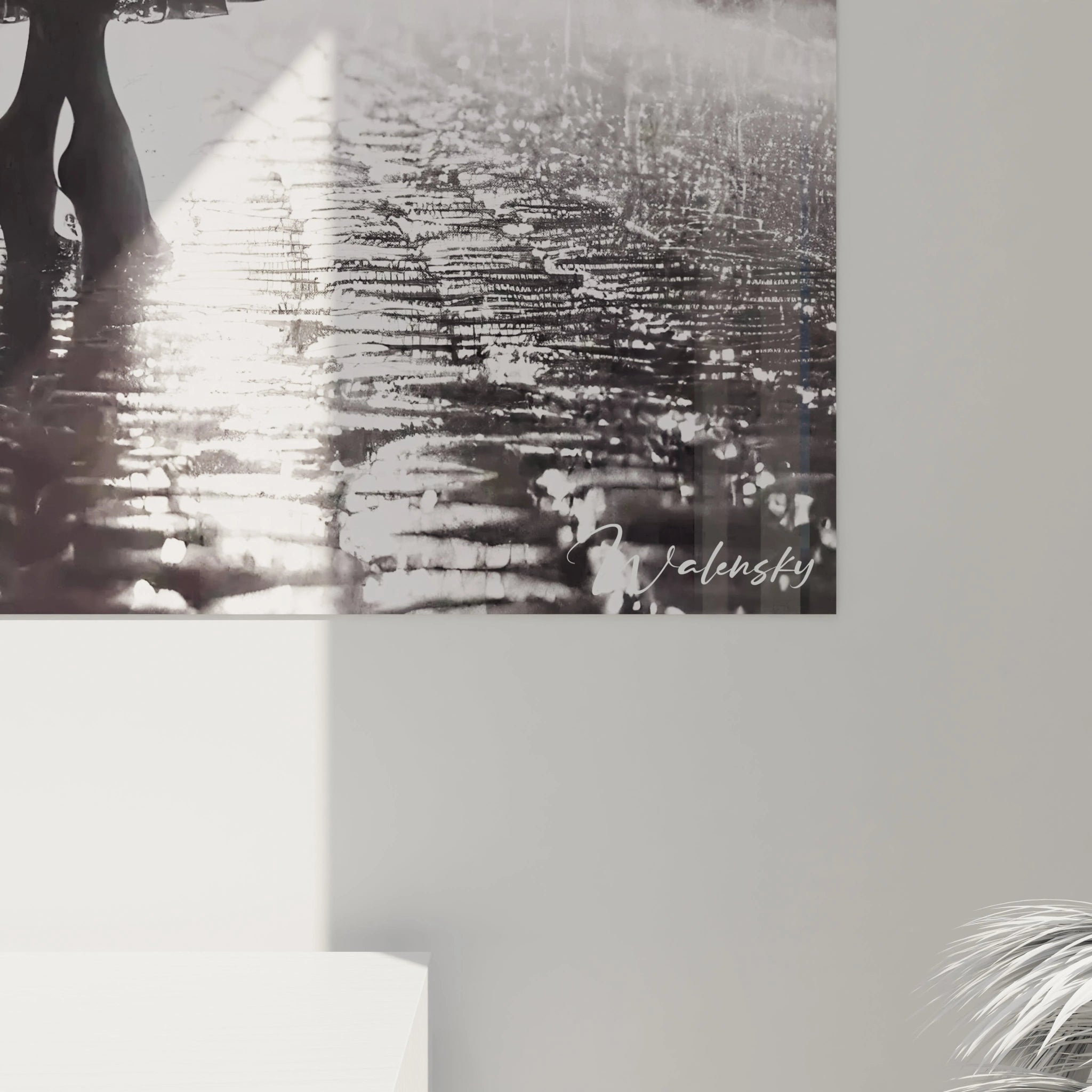 tableau noir et blanc vue de près textures détaillées gouttes de pluie éclatantes lignes fines contrastes lumineux atmosphère nostalgique teintes monochromes profondeur captivante et réalisme dramatique

