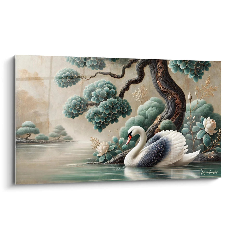 Cuadro Bajo el Árbol Sagrado - Edición Cisne Animales