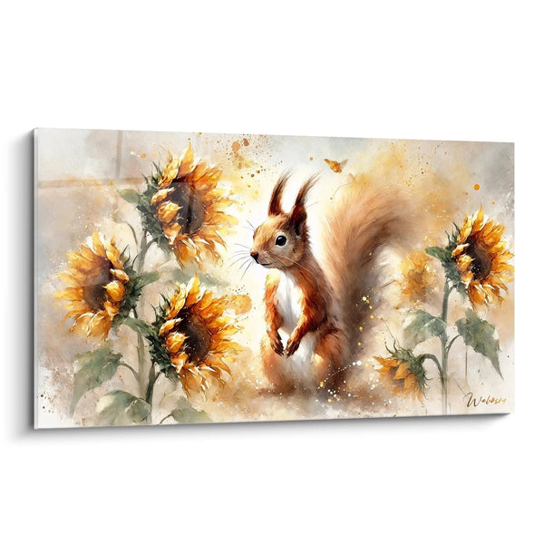 Cuadro Bajo Los Girasoles - Edición Ardilla Animales