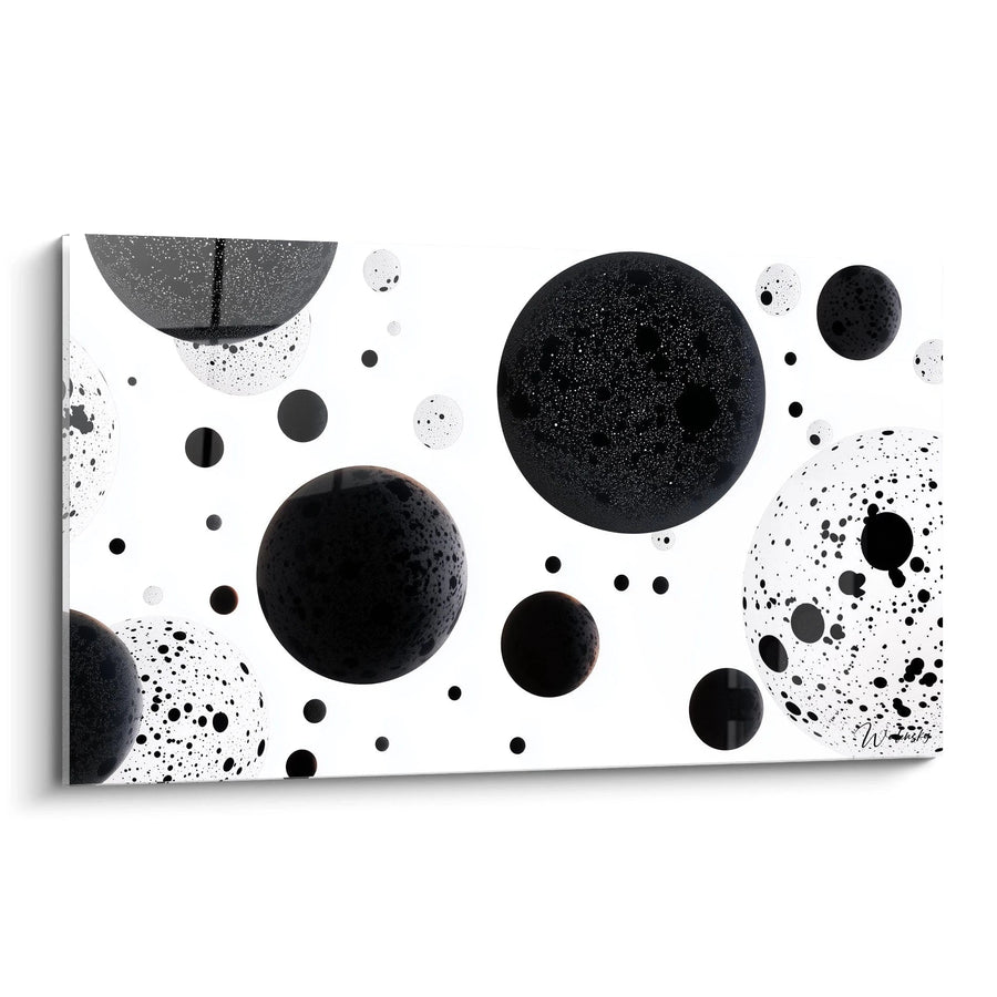 Tableau Sphères Volantes - édition tacheté noir et blanc
