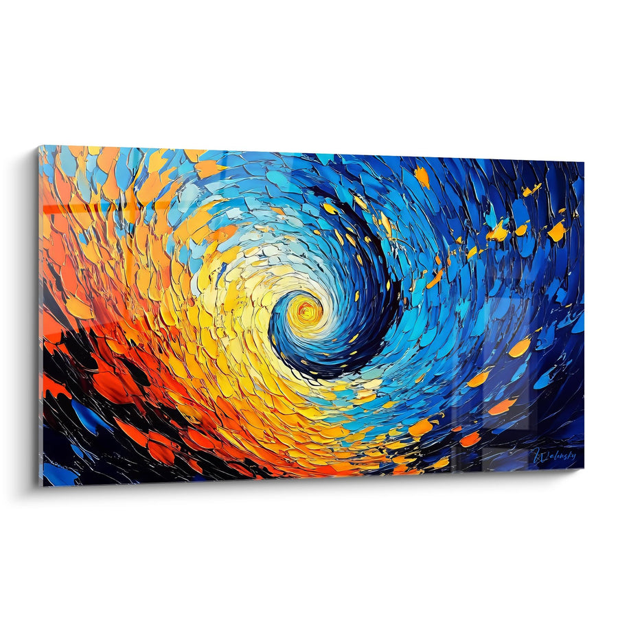 Tableau spirale cosmique colorée - Tourbillon céleste - édition spirale abstrait