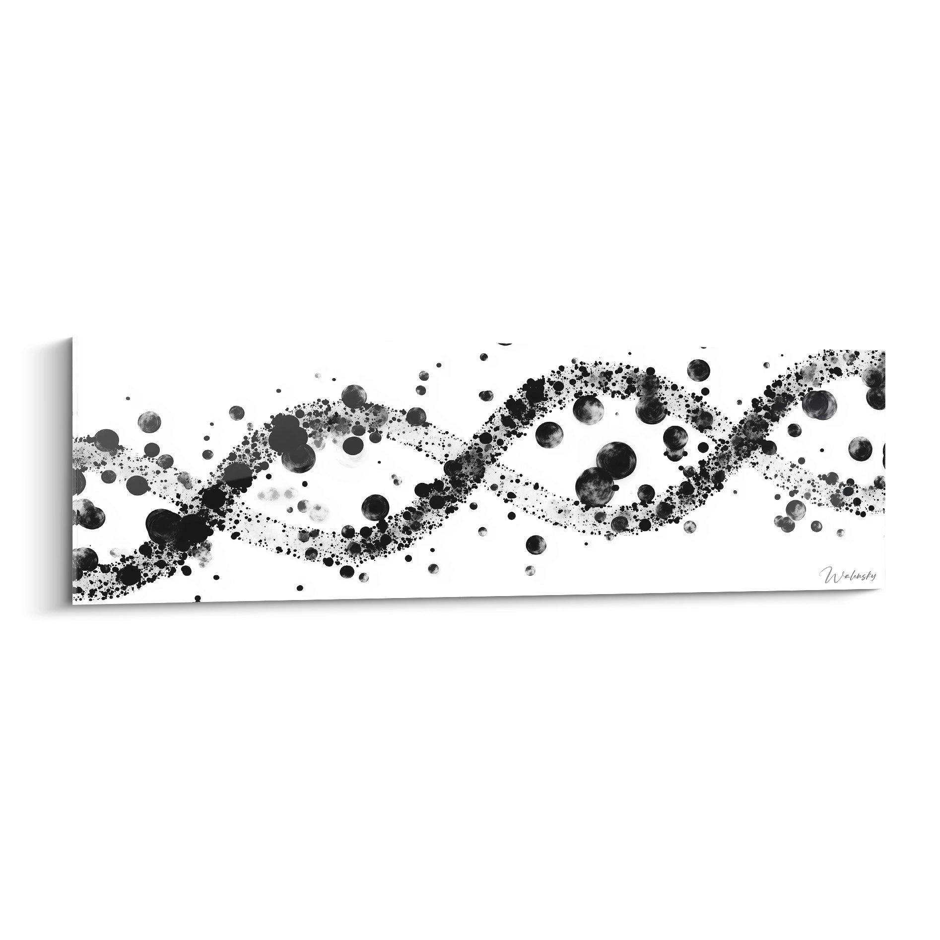 Tableau tacheté noir et blanc de Walensky avec motifs ondulés élégants et modernes