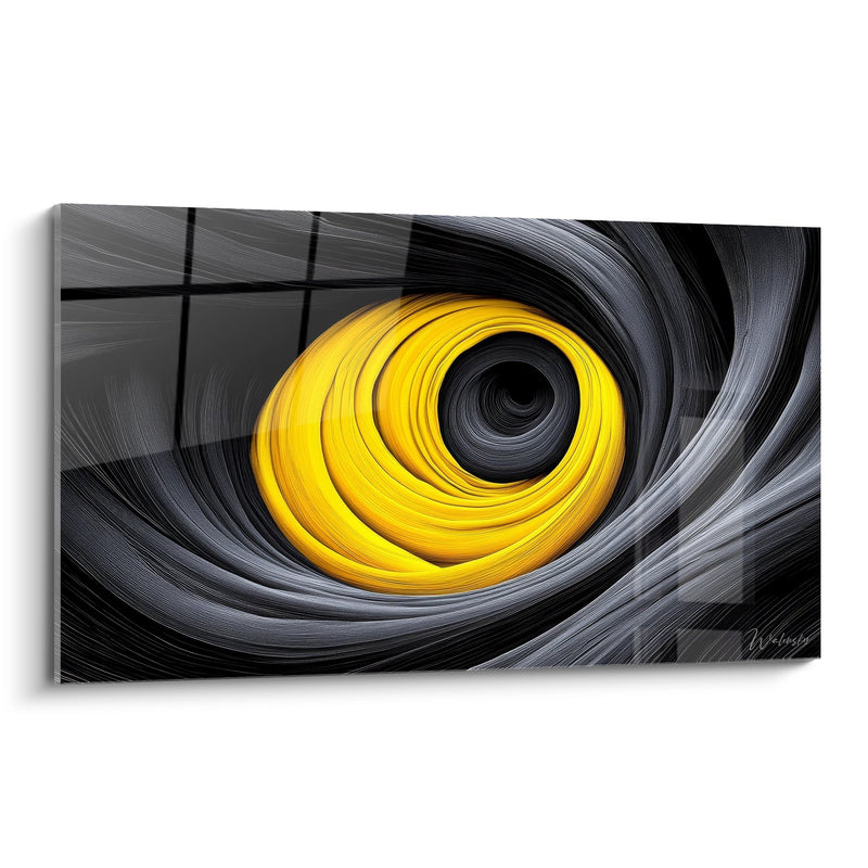 Tableau spirale dorée hypnotique - Vortex lumineux - édition spirale abstrait