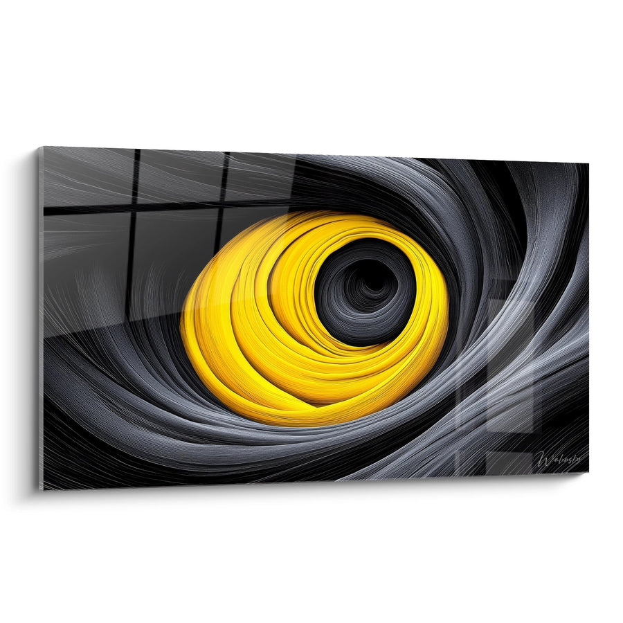 Tableau spirale dorée hypnotique - Vortex lumineux - édition spirale abstrait