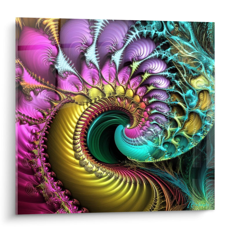 Multicolor Fractal Spiral Wall Art - Cosmic Whirlwind - Fractal Edition