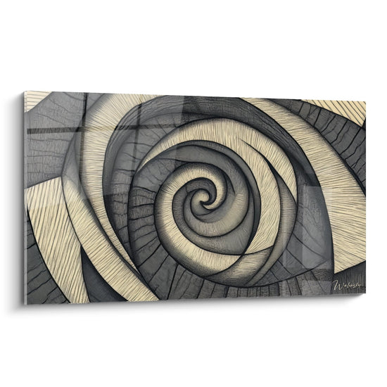 Tableau spirale géométrique texturée - Mouvement perpétuel - édition spirale abstrait