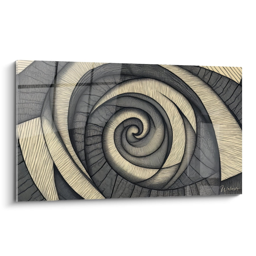 Tableau spirale géométrique texturée - Mouvement perpétuel - édition spirale abstrait