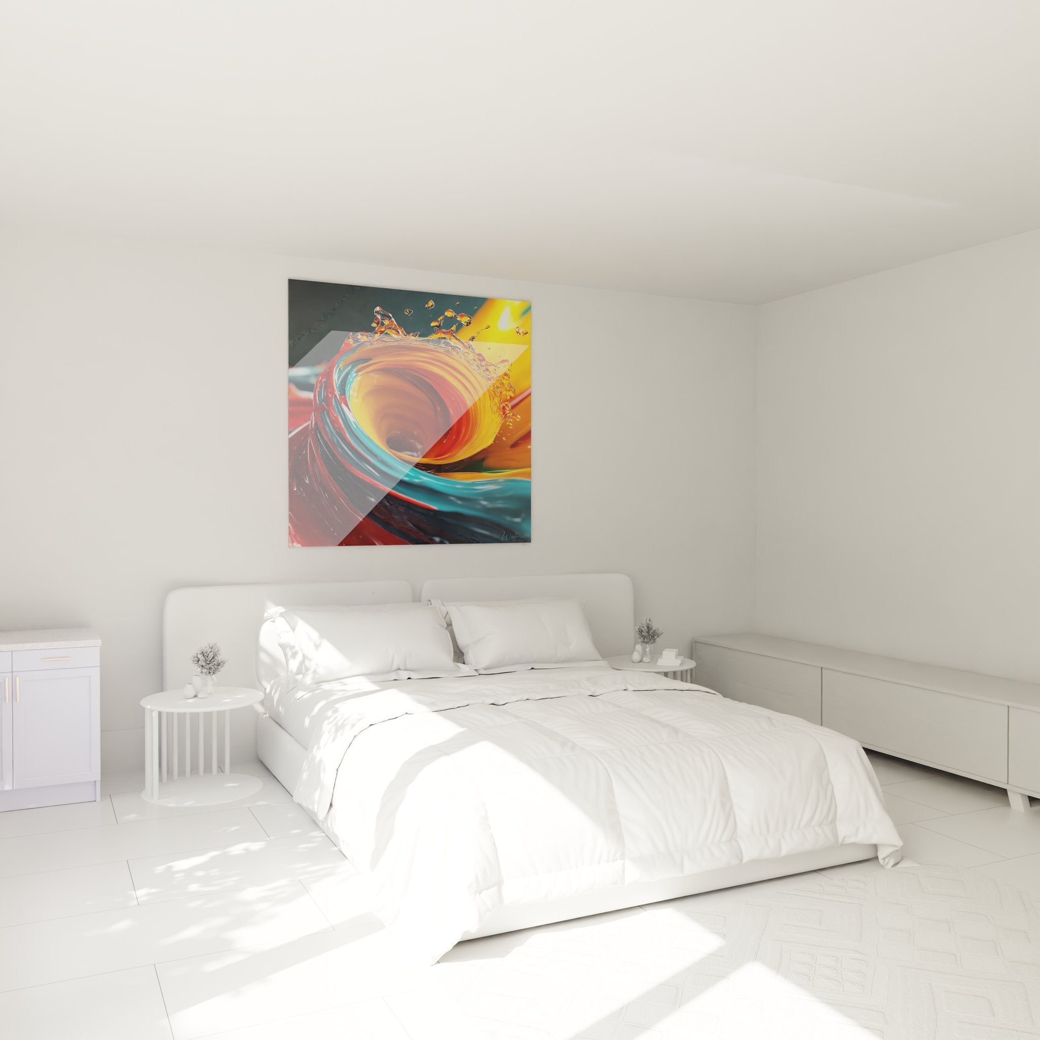 Tableau spirale abstrait vortex liquide en décoration chambre ambiance moderne